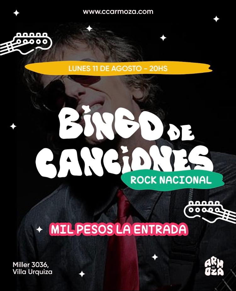Bingo de Canciones: Rock Nacional MIL PESOS LA ENTRADA