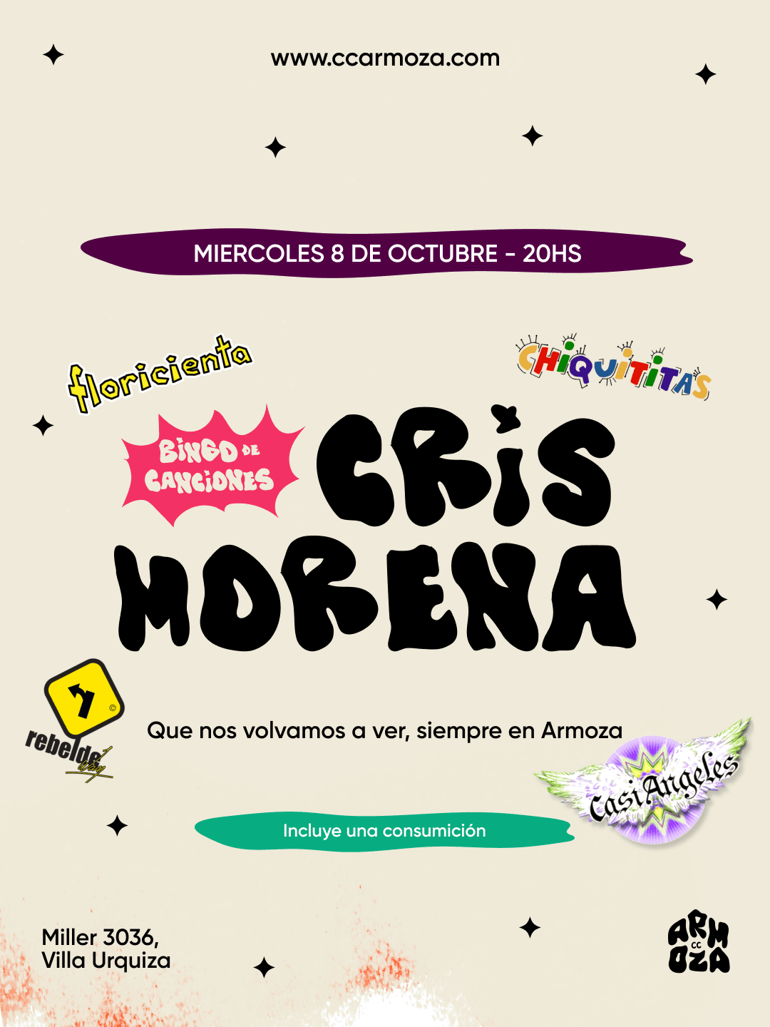 Bingo de Canciones: Cris Morena!