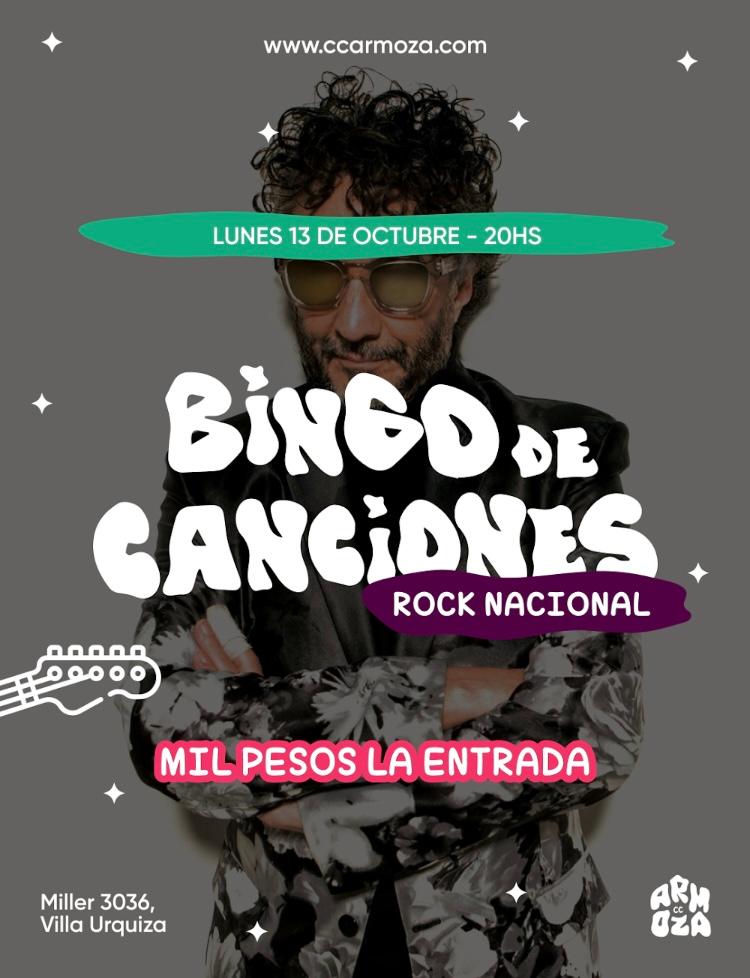 Bingo de Canciones: Rock Nacional MIL PESOS LA ENTRADA