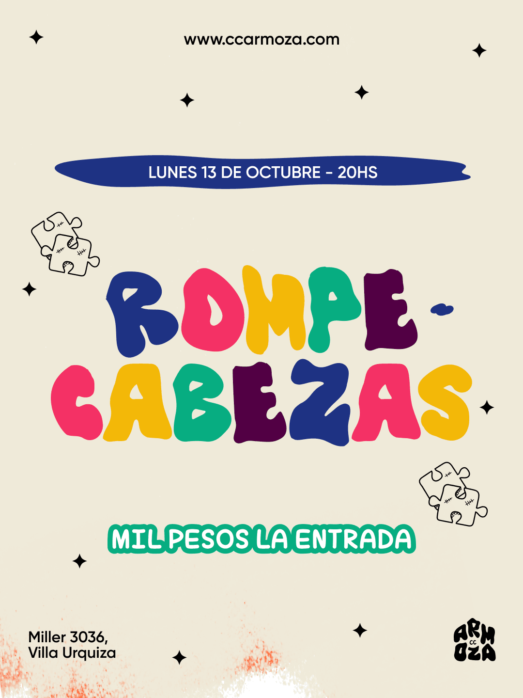 Rompecabezas a MIL pesos la entrada!