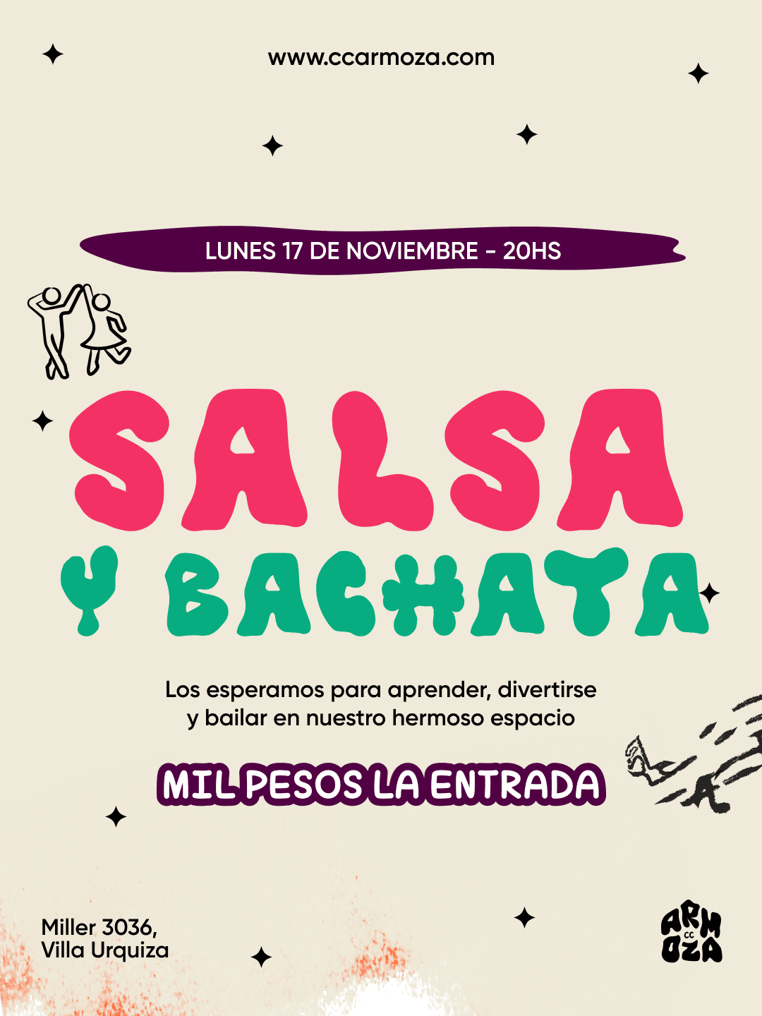 Salsa y Bachata: A MIL PESOS LA ENTRADA!
