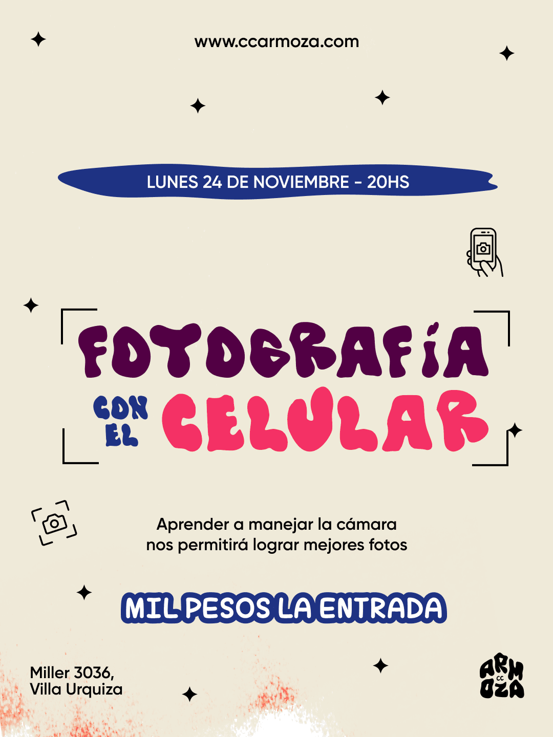 Fotografia con celular, A MIL PESOS LA ENTRADA!