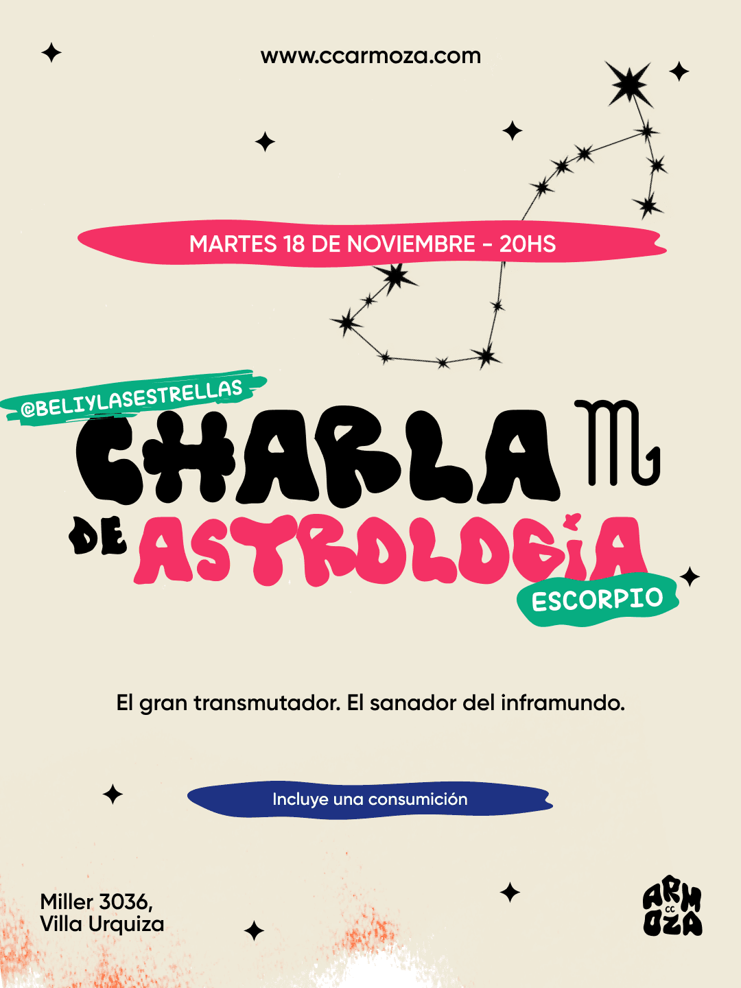 Charla de Astrología: Escorpio. El gran transmutador. El sanador