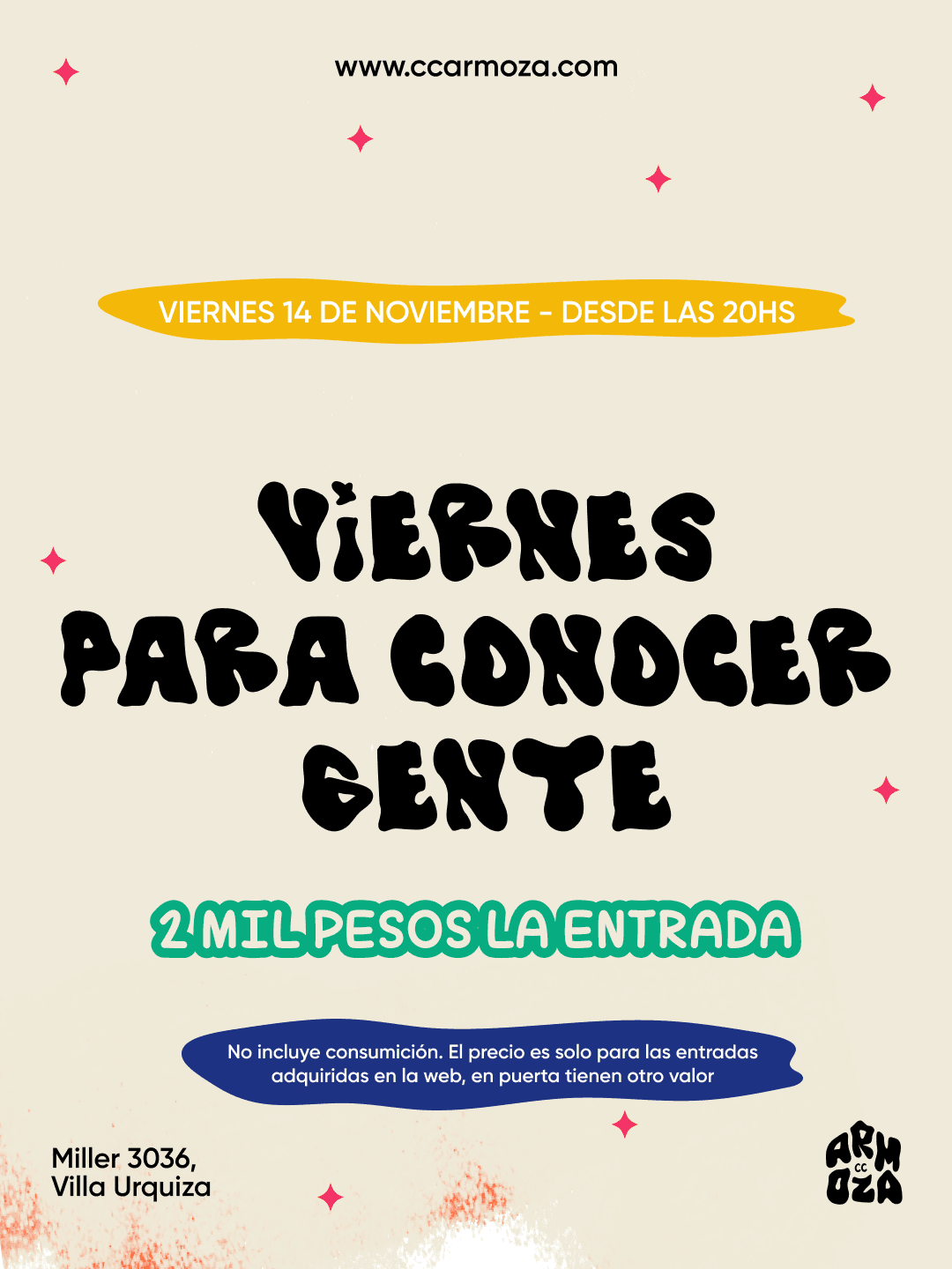 Viernes para conocer gente 2 MIL PESOS LA ENTRADA!